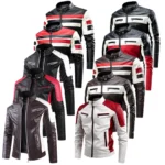 2025 New Color Blocked Stand Up Collar PU Leather Motorcycle Bike Jackets for Men,multi-color Spring Autumn  Thin Casual PU Coat