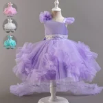 Toddler Baby Girls Party Dresses Girls Wedding Evening Training Purple Dresses Holiday Costume Dress For Children Girls
