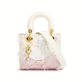 Elegant Gradient Pink Handbag for Wo - Luxury Small Square Handbag with Detachable Shoulder Strap, Buckle Closure, And Golden-Tone Hardware, Purse Accessorie